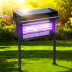 Solar Bug Zapper Outdoor, Purple UV Mosquito Zapper with Smart Rain Off Rechargeable Mosquito Killer Lamp, Wireless Solar Powered Fly Trap for Yard Patio RV (Black)