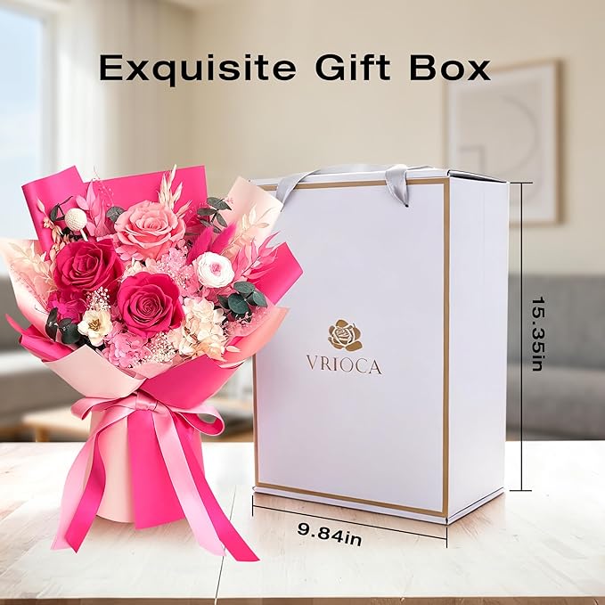 Vrioca Flowers for Delivery, Preserved Flowers Bouquets, Birthday Gifts for Women Mom