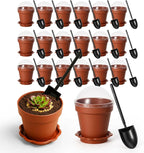 20 Pcs Nursery Pots with Humidity Dome, Cupcake Plant Nursery Pots with Bring A Plate and Shovel, Planting Cups for Seeds for Indoor Gardening and Plant Propagation