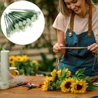 QWORK 6 Inch Green Floral Water Tubes with Rubber Caps, 100 Pcs Plastic Flower Water Picks for Fresh Flower Arrangements, Leak-Proof Floral Supplies for Florists, Weddings, Garden and DIY Crafts