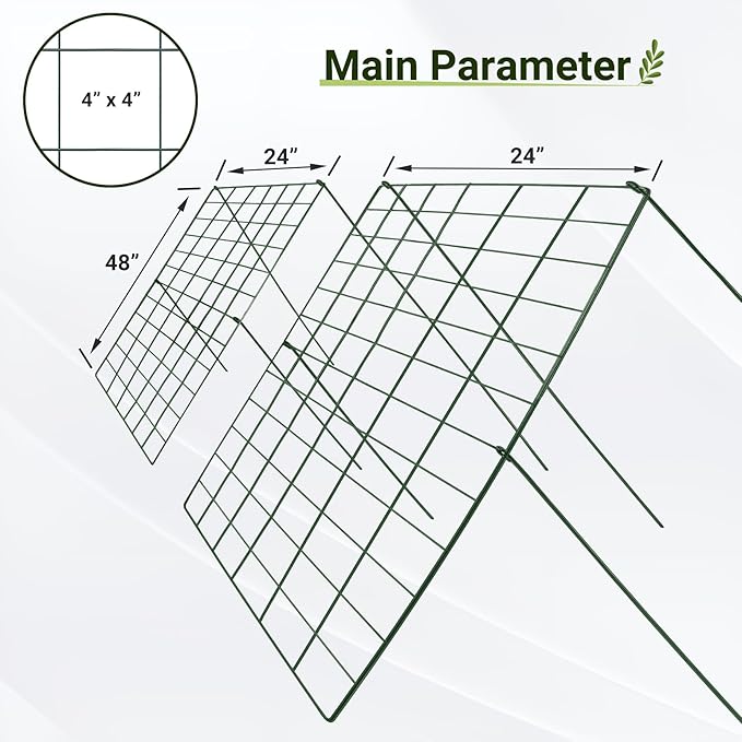 Cucumber Trellis for Garden - 4 Pack, 48" L x 24" W Garden Trellis for Climbing Plants Outdoor with Support Structures, A Frame Trellis for Climbing Vegetables Peas, Vine, Bean