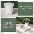 Ziliny 20 Pcs 3 Inch Self Watering Pots Self Watering Planters for Indoor Planters Plastic Garden Flower Pots with Level Indicator Vents for Herbs