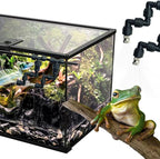 Reptile Terrariums Misting Accessories kit, 2PCS Adjustable Reptile Mister Nozzles, with 16ft 1/4 inch Tube, Black