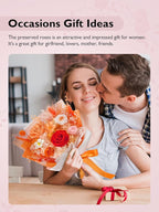 Eterfield Flowers for Delivery Prime, Mother's Day Forever Flowers Bouquet, Preserved Orange Roses Birthday Gifts for Her Women Wife Mom Grandma Anniversary Valentines Day Christmas