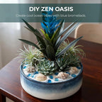2Pcs Artificial Hawaiian Ginger Flower, 18" Fake Bromeliad Plants,Large Real Touch Faux Tropical Flowers, Lifelike Exotic House Plants for Home Office Indoor Decoration (Blue)