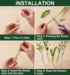 50 Pack 4.33 Inch Floral Water Tubes, 60ml Large Flower Tubes for Milkweed Cuttings, Plastic Floral Vials with Caps for Flower Arrangements, Butterfly Breeding & Florist Supplies