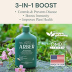 Arber Bio Protectant | Organic Outdoor Plant Fungicide and Root Stimulate Liquid Concentrate | Natural Bloom Boosting Growth Gardening Solution | Control Mildew, Mold, Spots | Make Over 16 Gallons