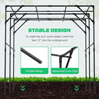 DoCred Garden Arch Trellis for Climbing Plants, 79 Inch Tall Metal Plant Support Trellis Archway for Climbing Vine Vegetable/Fruit/Flower Outdoor Yard Lawn Garden Arch Tunnel Trellis