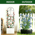 46" Metal Garden Trellis, 3-Section Plant Trellis for Climbing Plants Indoor & Outdoor, Plant Support for Roses, Vines & Vegetables, 1 Pack, Black