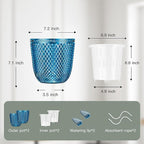 QCQHDU 2-Pack Self Watering Pots, 7.2 Inch Plant Pots with Drainage Holes and Water Filling Port, Garden Planter for Indoor Plants (Klein Blue)