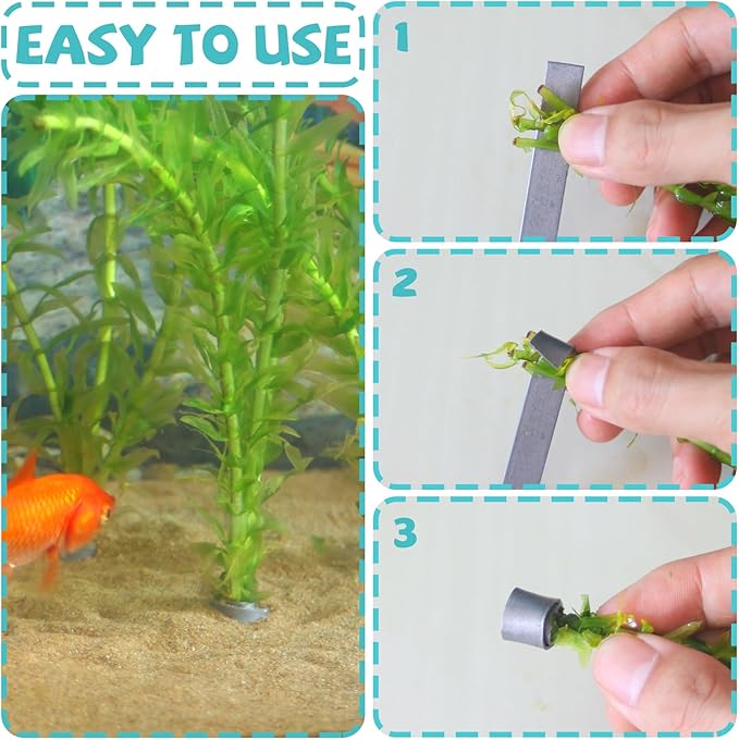 25 Pcs Aquarium Plant Weights, Plant Weights for Fish Tank, Anchors for Live Plants, Stops Plants from Floating in The Aquarium.