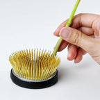 Wazakura Radial Blooming Flower Ikebana Kenzan, Made in Japan 2.5"(62mm), Unique Dome Shaped Brass Flower Arrangement Holder, Japanese Round Frog Pin for Fresh, Ceramic or Dried Flowers Creations