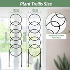 17.5 Inch Plant Trellis Indoor for Climbing Plants,Metal Trellis,Small Garden Trellis for Potted Plants,Plant Stakes for Indoor Plants Accessories Hoya,Flower,Plant Support,Plant Gifts(Circular-Metal)