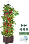 Raised Garden Bed Planter Boxes with Trellis,1pcs 70.9" Self-Watering Tomato Planter Boxes with Trellis for Climbing Vegetables Plants Flowers Tomato,Use for Indoor Outdoor (Brown)