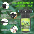 Reptile Misting System with Timer, 6 Adjustable-Joint Nozzles, Self-Priming Pump, Quiet Fine Mist for Chameleons, Geckos, Frogs & Terrariums