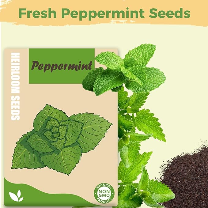 Herb Seed Pods Kit Hydroponic - Refill Pod for All Indoor Garden, 8 Grow Pods with Seeds of Peppermint & Plant Food, Compatible with All Hydroponics Growing Systems