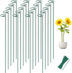 Joyhalo 20 Pack Plant Support Stakes 36 Inches, Plant Stakes, Flower Stakes with 24 Twist Ties, Garden Sticks for Plants Hibiscus, Sunflower, Red Hot Poker, Hydrangea, Tomato, Sapling Etc
