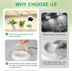 4.72in Indoor Plant Grow Lights, Full Spectrum Grow Lamp, Warm+White LEDs Plant Growing Light for Cabinets and Plant Shelf, with 6/12/16H Timer, 3 Lighting Modes, 10 Brightness Levels, 2 Head