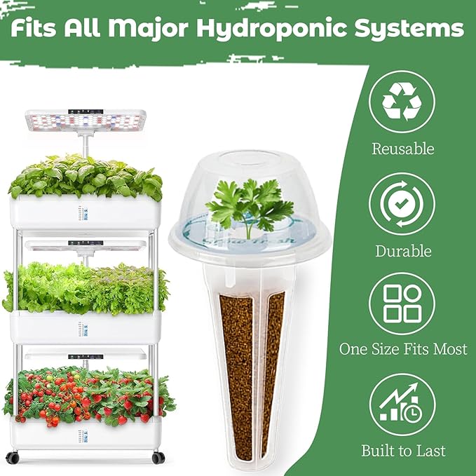 Basil Seed Pods Kit Hydroponic - Refill Herb Pod for All Indoor Garden, 8 Grow Pods with Seeds of Genovese Basil & Plant Food, Compatible with All Hydroponics Growing Systems