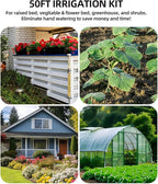 Drip Irrigation System with Water Timer Quick-Connect Automatic Irrigation Kit with 1/2 inch Hose 1/4 inch Distribution Tubing and Accessories DIY Garden Misting System for Yard, Lawn, Patio