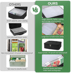 26 Slots Seed Storage Organizer Box with Insulated Bag That Holds 80-200 Seed Envelopes, Oxford Cloth Garden Seed Containers with Labels, Seed Packet Organizer for Plant, Flower ,Vegetable Seeds