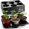 RooTrimmer 6 Cell Round Nursery Pot Trays for 6 Inch Pots, Thickened Sturdy Seedling Pot Shuttle Tray, Durable Nursery Pots Carrying Tray for Holding 6 Inch Plastic Plant Pots(17.08"×13.14", 10-Pack)