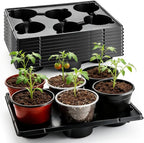 RooTrimmer 6 Cell Round Nursery Pot Trays for 6 Inch Pots, Thickened Sturdy Seedling Pot Shuttle Tray, Durable Nursery Pots Carrying Tray for Holding 6 Inch Plastic Plant Pots(17.08"×13.14", 10-Pack)