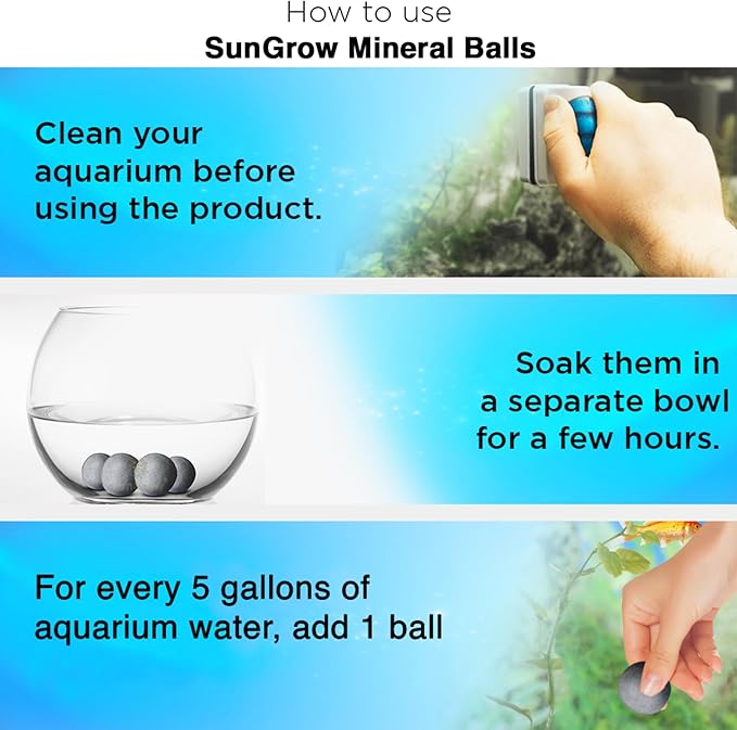 SunGrow Shrimp Balls, Aquarium Water Conditioner Balls, Successful Shedding, Increase Survival Rate, Impart Vibrance, Cool Décor with Wellness Benefits