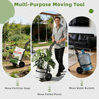 Plant Caddy with Wheels, 200 Lbs Capacity Plant Dolly Cart with Wheels, Handle, Adjustable Forks and Grips, Potted Plant Mover for Flower Shop, Home, Courtyard, Offices, Hotels
