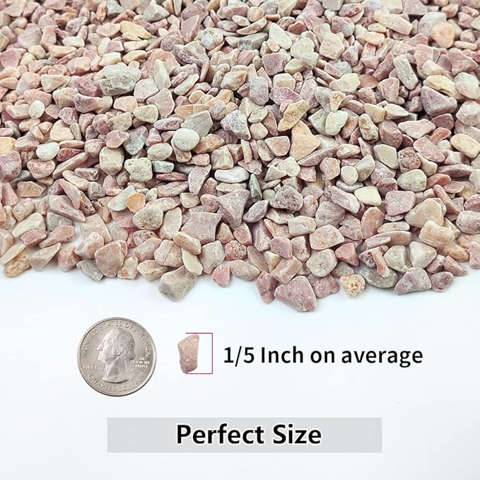 YISZM 5LB Succulent and Cactus Gravel Pebbles, 1/5 Inch Natural Decorative Polished Stones, River Rocks for Plants, Vases, Aquariums, Terrarium and Outdoor Gardening,Peach