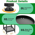 TOSKING 5 Tier Tall Plant Stand Indoor Outdoor,Anti-Tip Plant Stand indoor, Wide Base for Pots, Child and Pet Friendly,Heavy Duty Corner Shelf for Plants & Decor, Space Saving ,Tiered Metal Flower Pot Stand for Balcony, Garden, Living Room, Patio (Blac...