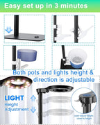 Indoor Plant Hydroponics Growing System Tower Kit with Grow light,Herb Vegetable Indoor Garden Growing System with Standing Floor Tall LED Grow Light,Height Adjustable with Timer & Metal Stand (Large)