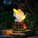 DKJOCKY Gnome Garden Decor Statue with Solar Light Lantern,Birthday Gifts for Women Mom Grandma, Funny Waterproof Resin Figurine Outdoor Decorations for Yard Patio Lawn Balcony Porch