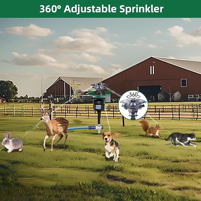 Motion Activated Sprinkler Outdoor Waterproof Repellent for Yard