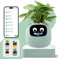 Smart Planter with App Control, Self-Watering AI Plant Pot with LCD Display, Interactive Desk Plant Companion for 100+ Plants, Smart Indoor Planter with Pomodoro Timer,80ml Reservoir,Calendar-Green