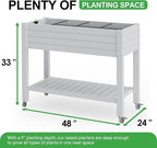 Durable Resin Raised Garden Bed with Drainage Holes & Reinforced Corners - Lightweight Flower Boxes Outdoor for Vegetables, Herbs, and Patio Garden Enclosure System (Ashen, 43.31*17.72*33.66)
