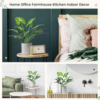 16" Small Fake Plants Artificial Tropical Faux Plants Indoor Desk Plant for Home Office Kitchen Shelf Sage Green Decor