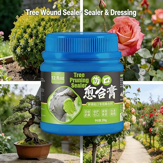 350g/800g Tree Wound Sealer & Pruning Sealer, Bonsai Cut Paste with Brush for Cut, Damaged Bark, Grafting, Ready to Use Seal for Shrub, Bonsai, Roses, Orchard, Horticulture Grade (800g/28fl.oz)