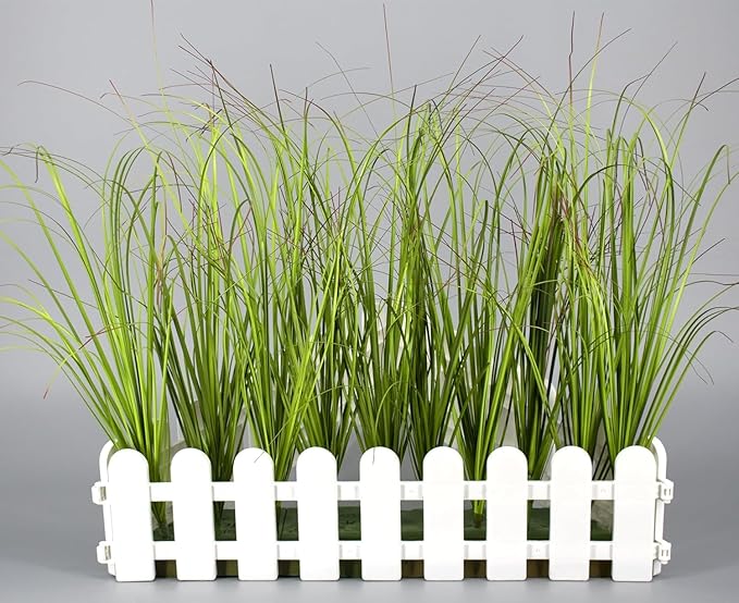Artificial Plants Fake Wheat Grass Tall Shrubs, Faux Greenery Plastic Leaves Plant Indoor Green Decoration Home Garden Christmas Party Table Centerpieces Hotel Hall DIY Decor - Tail End Red 16 Bundles