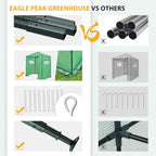 EAGLE PEAK 6x4 Portable Walk in Greenhouse, Pop Up Indoor Outdoor Greenhouse, Green House Kit with Zippered Roll-Up Doors and Windows, PE Cover, Clear/Green