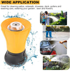 Fireman Hose Nozzle, Yellow Garden Hose Nozzle, High Pressure Sprayer Nozzle for Car Washing, Patio Cleaning, Watering Lawn and Garden, Universal Fit Garden Hoses