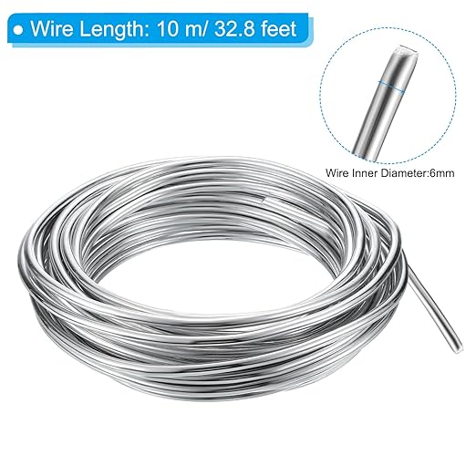 PATIKIL 6mm Bonsai Training Wire, 1 Roll Floral Wire Stems Anodized Aluminum Tree Wire 32.8 Feet Total for Gardening Branch Fixing, Silver