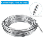 PATIKIL 6mm Bonsai Training Wire, 1 Roll Floral Wire Stems Anodized Aluminum Tree Wire 32.8 Feet Total for Gardening Branch Fixing, Silver