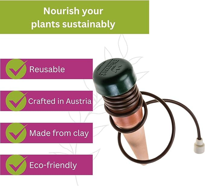Blumat Classic Self-Watering Stakes - Prevents Overwatering and Underwatering for Healthy Growth While You are Away - Ideal for Indoor Plant Watering, 12 Pack, wo Adapter
