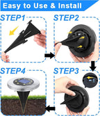 Rayolon Solar Ground Lights, Waterproof Solar Garden Lights, Upgraded Outdoor Garden Waterproof Bright in-Ground Lights, Landscape Lights for Pathway,Yard,Deck,Lawn,Patio,Walkway (4 Pack Warm Light)