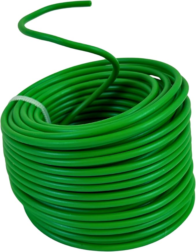 BudHuggers (Green) for Optimal Plant Training | 50ft (15M) | 3mm Thick Garden Wire Ties | Flexible & Durable | Rubber Plant Ties to Yield Bigger Buds, Stronger Branches & Larger Canopies