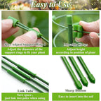Legigo 6 Pack 24 Inch Plant Support Cages Tomato Cage for Garden- Plant Cages Adjustable Rings, Tomato Plant Support Stakes Trellis for Pots, Peppers, Cucumbers and Flowers with 10 Plant Clips