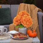 Leftover 3 Pcs Fall Hydrangea Artificial Flowers,21" Real Touch Faux Hydrangea Flowers and 3 PCS Butterflies Fall Hydrangea Stems,Fall Floral Arrangement Centerpiece Table,Wedding,Home Decor