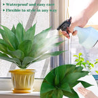 2 Pack Fake Agave Plants 18 Inch Large Artificial Succulents Realistic UV Resistant Faux Aesthetic Plants for Outdoor Decoration Tropical Plant Home Garden Front Porch Decor - 21Leaves, Dark Green