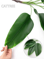 Artificial Bird of Paradise Plant, Faux Palm Plants with Real Touch Leaves Fake Banana Tree Plastic Stems for Home Room Greenery Decor Office Indoor Outdoor Garden Wedding Party DIY Decorations 2 Pack
